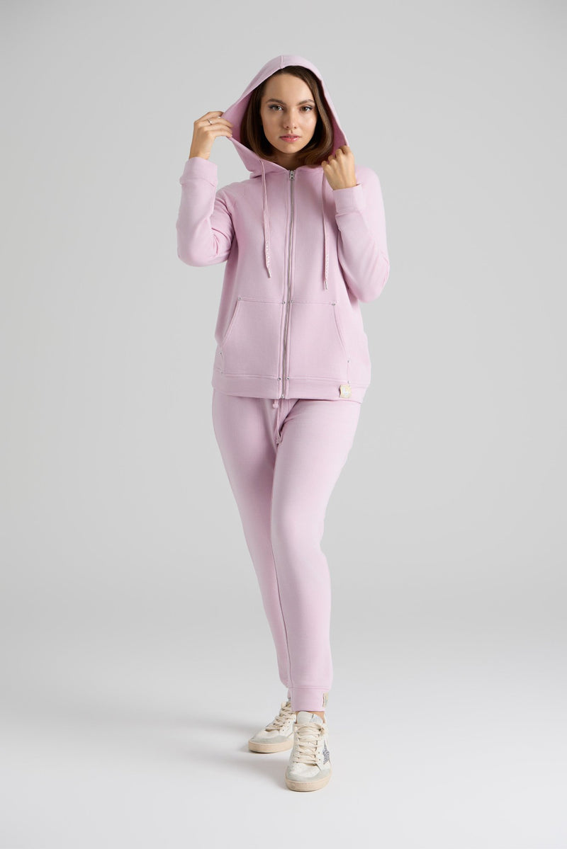 Evelyn Zip Up Hoodie / Petal Pink