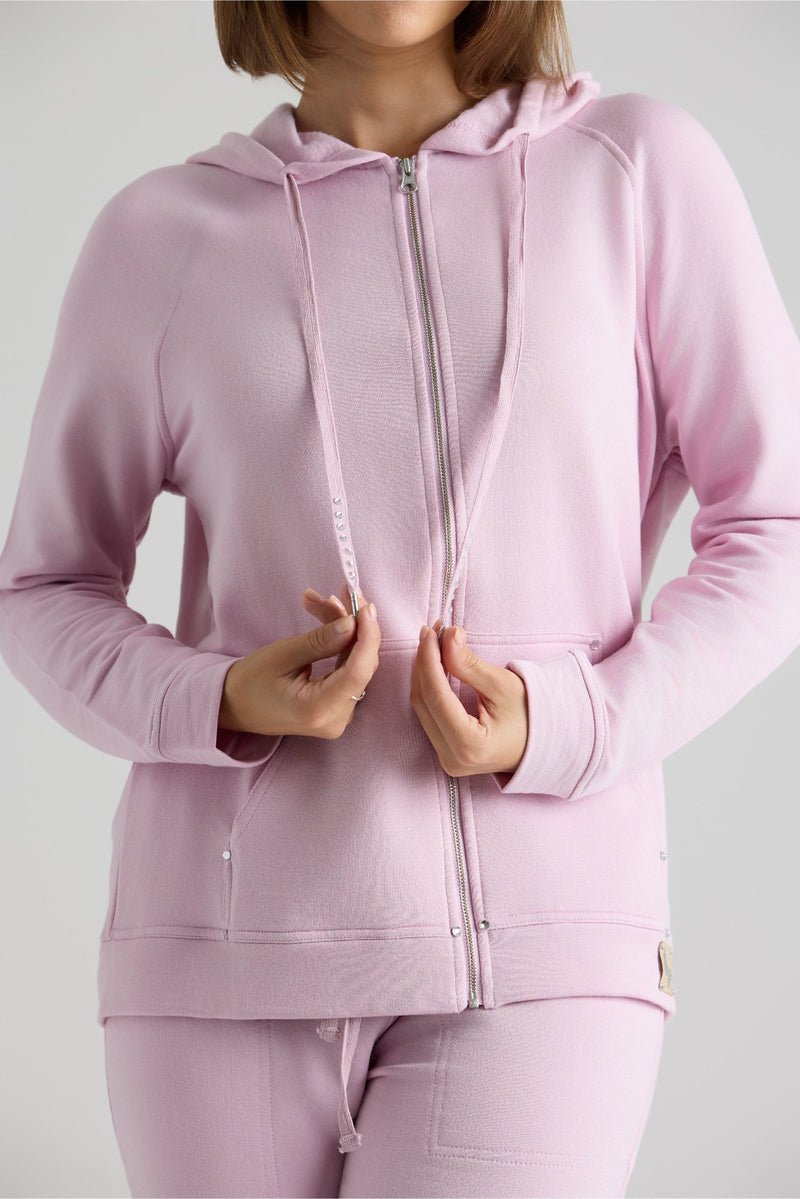 Evelyn Zip Up Hoodie / Petal Pink