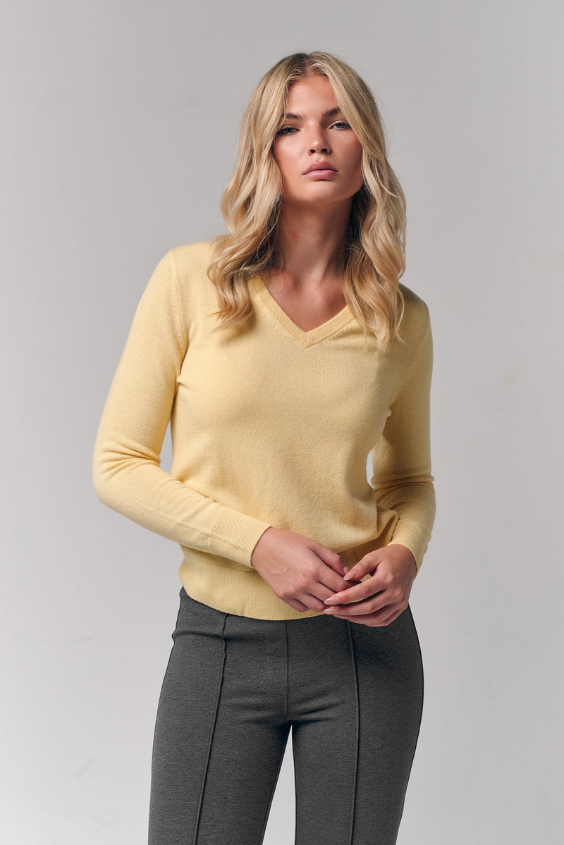 Mongolian Cashmere V-Neck Sweater