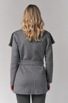 Draped Collar Short Wrap Coat