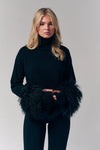 Mongolian Shearling Cuffs Sweater