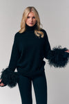 Mongolian Shearling Cuffs Sweater