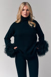 Mongolian Shearling Cuffs Sweater