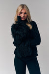 Mongolian Shearling Cuffs Sweater