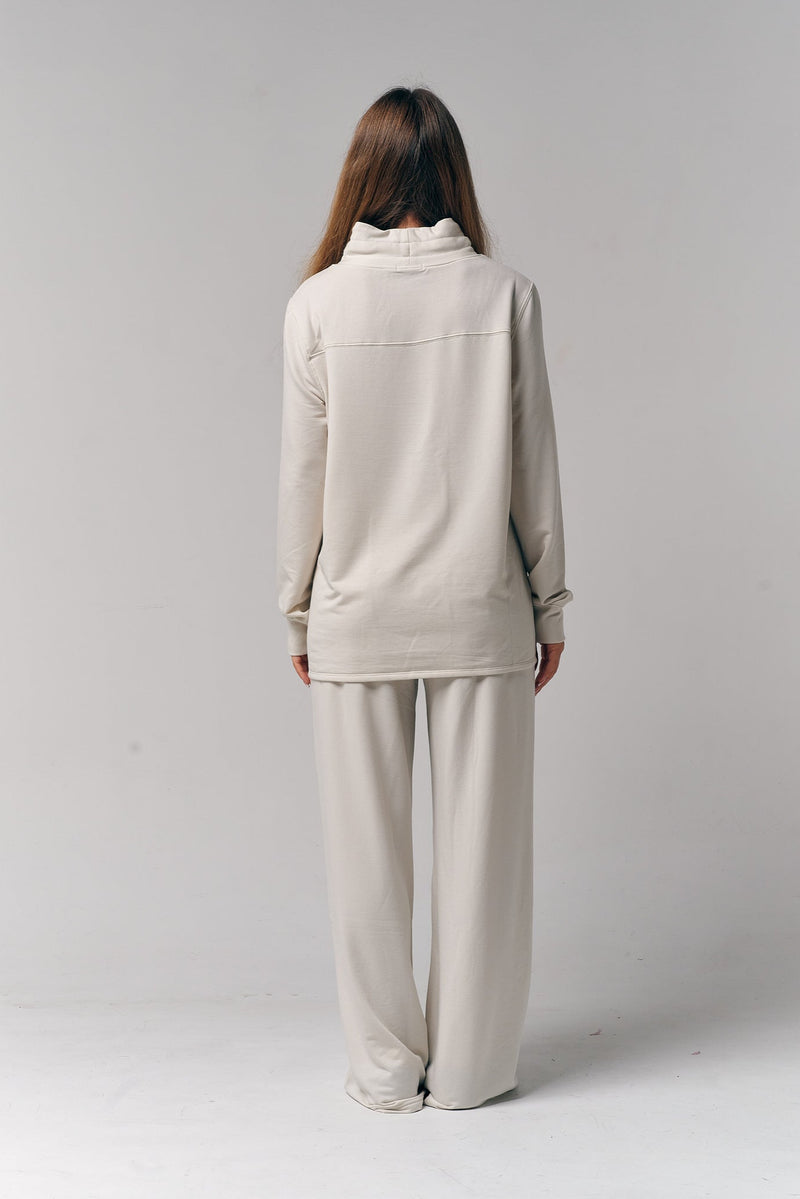 Mock Neck Pullover / Off-White