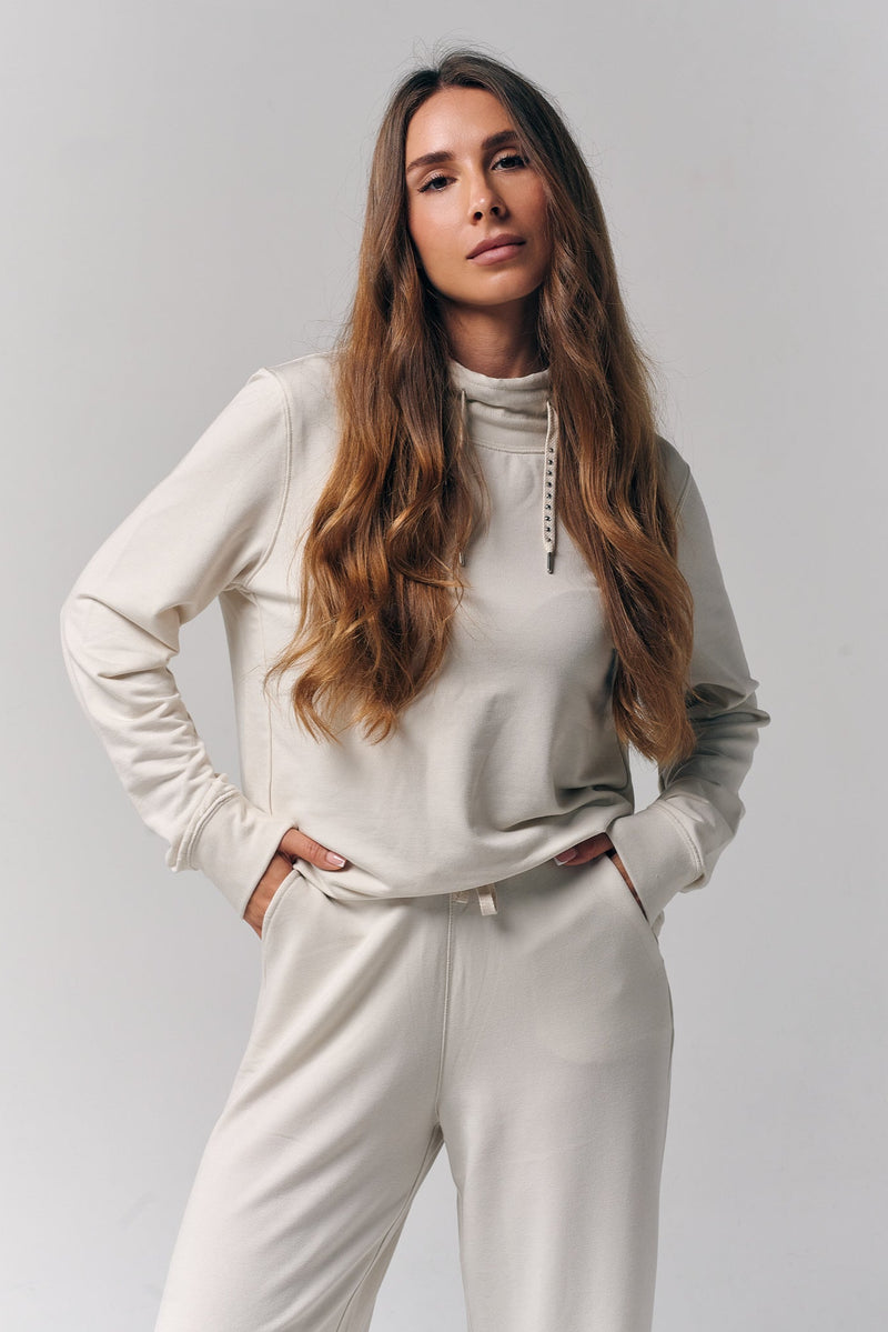 Mock Neck Pullover / Off-White