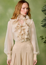 Royal Ruffles Blouse & Pants Set