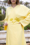 Embellished Abaya Kaftan " Lemon "