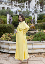 Embellished Abaya Kaftan " Lemon "