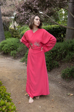 Embellished Abaya Kaftan " Watermelon "