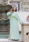 Embellished Abaya Kaftan " Mint "