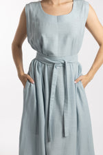 Linen Belted Dress "Blue"