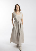 Linen Belted Dress "Beige"