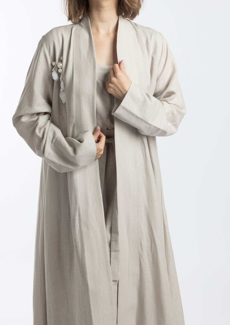 Linen Abaya/Cover-Up "Beige"