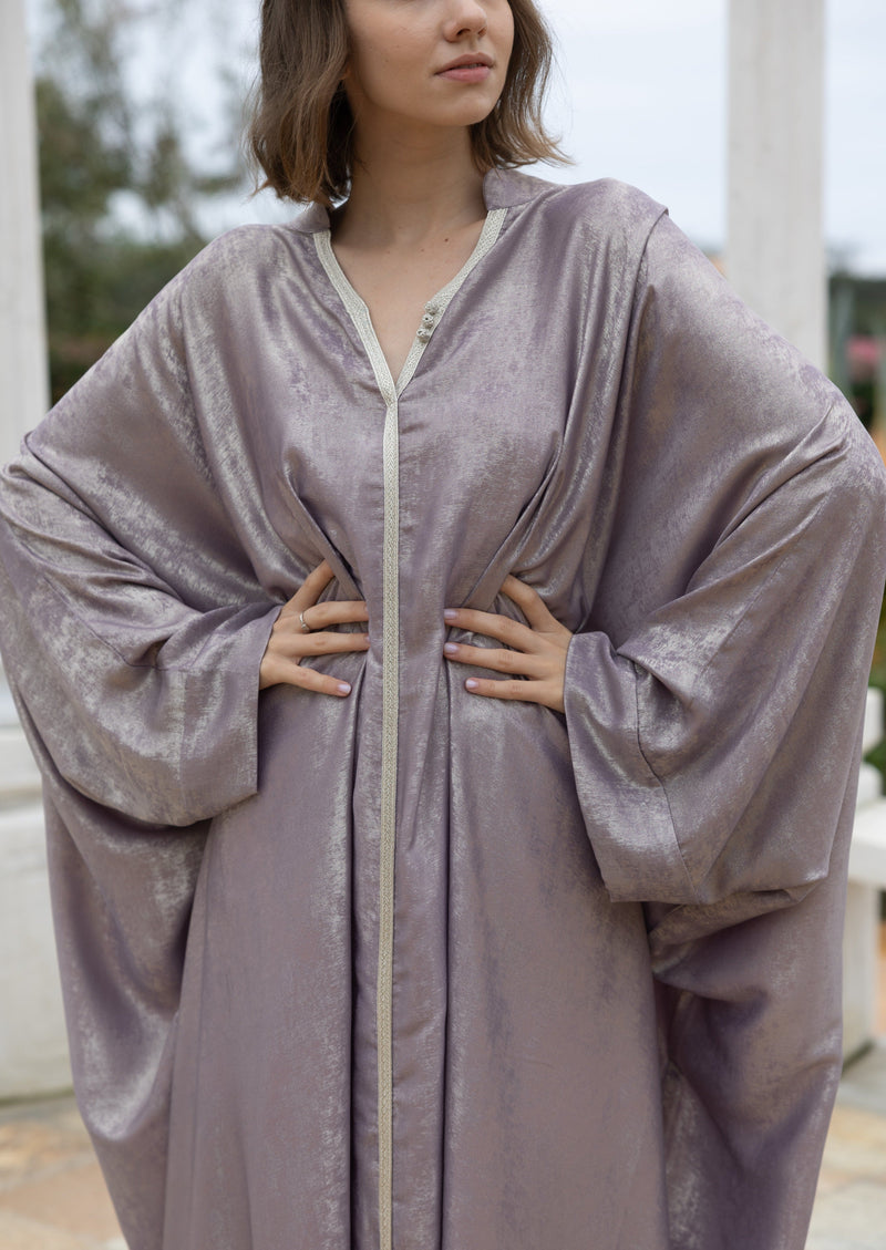 Silk Kaftan Dress " Dusty Lilac "