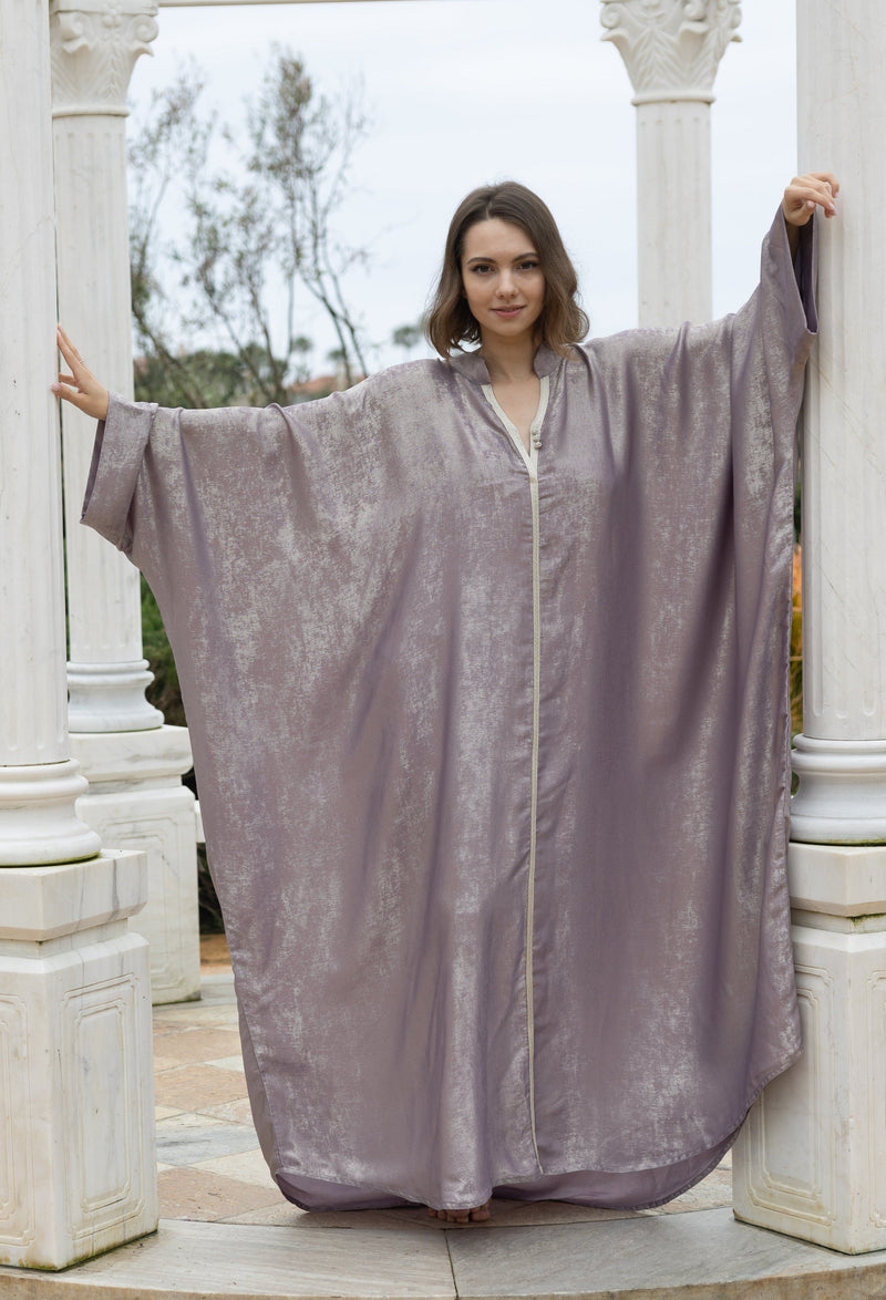 Silk Kaftan Dress " Dusty Lilac "