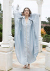 Silk Kaftan Dress " Light Blue  "